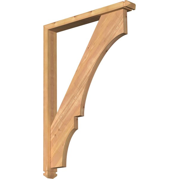 Ekena Millwork Balboa Arts and Crafts Smooth Bracket w/ Offset Brace, Western Red Cedar, 3 1/2"W x 28"D x 40"H BKT0402X28X40BOA03SWR - main